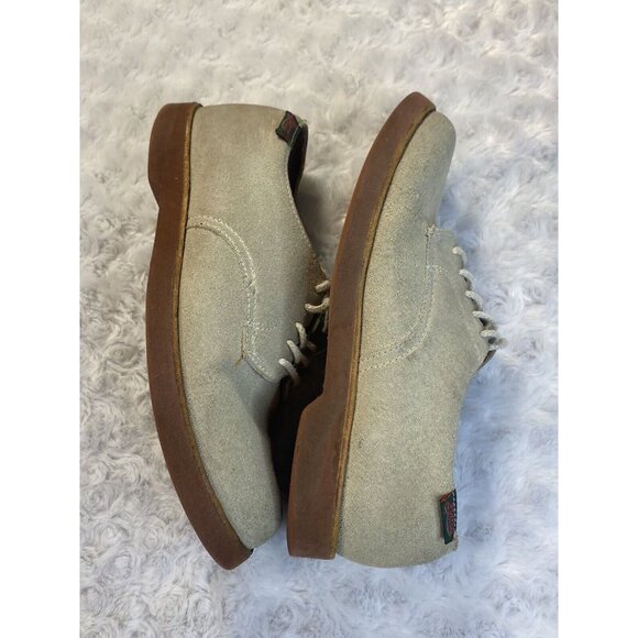 VTG GH Bass Women's Size 7 M Light Tan Suede Leather Lace Up Oxfords Shoes Flaws - Picture 5 of 9